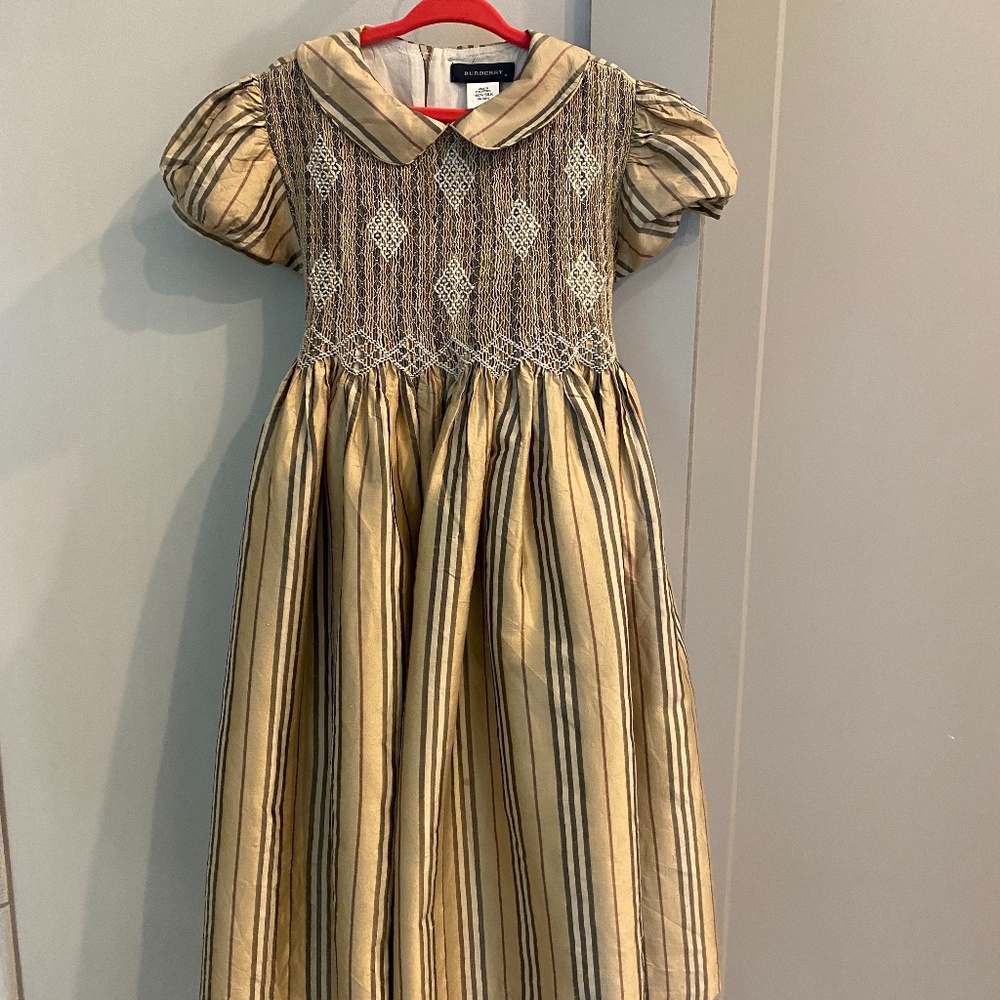 Burberry Silk Stripe Dress - Girls Size 6